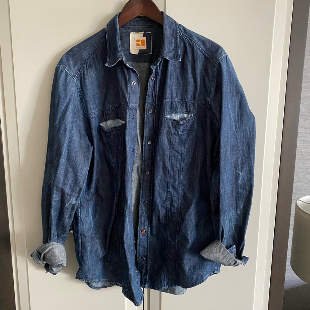 BOSS ORANGE Dark Blue Denim Shirt Jacket
